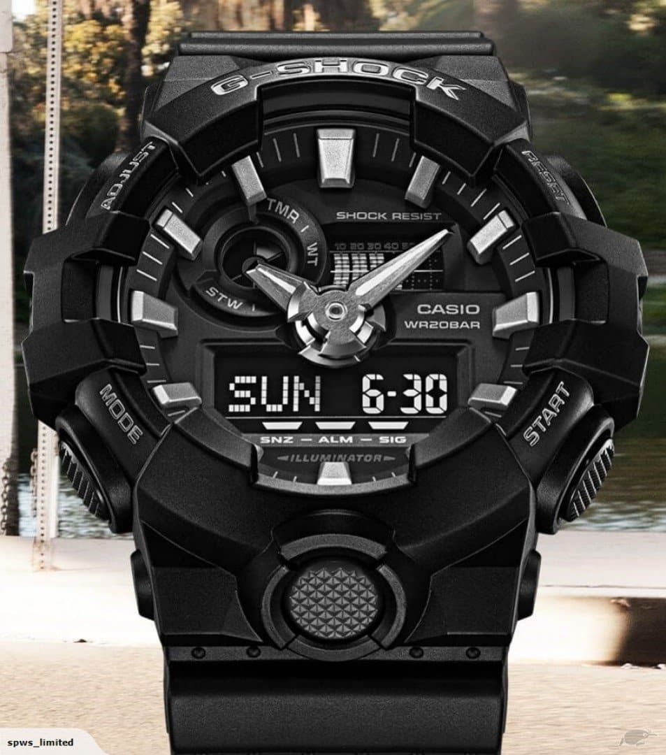 Casio G-Shock Standard Analog-Digital Black Watch GA700-1BDR - Diligence1International