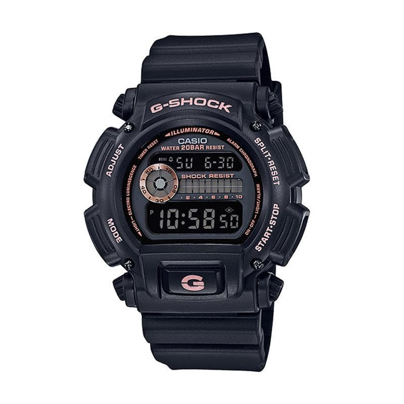 Casio G-Shock Black Stealth Series Digital Black x Rose Gold Accents Watch DW9052GBX-1A4DR - Diligence1International