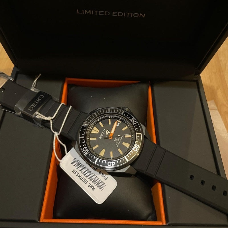 Seiko Black Samurai LE Prospex Diver's Men's Rubber Strap Watch SRPH11K1