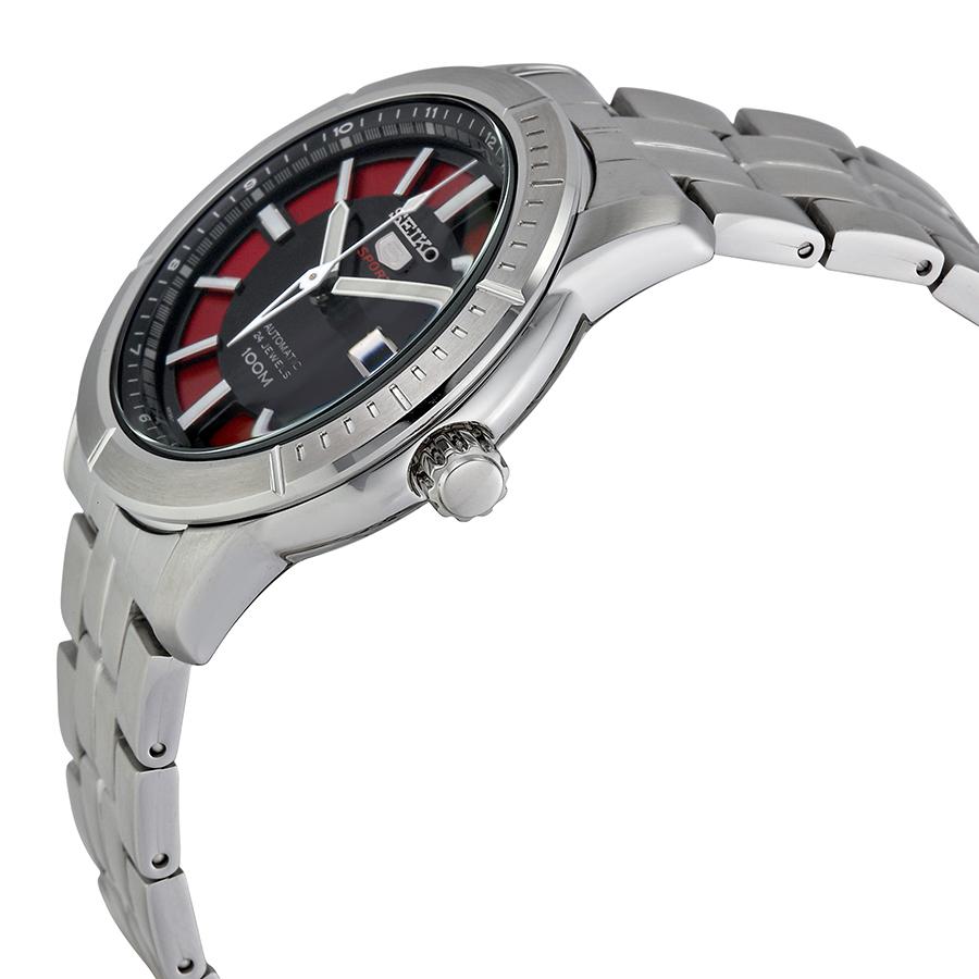 Seiko 5 Sports 100M Automatic Men's Watch Black with Red Dial SRP339K1 - Diligence1International
