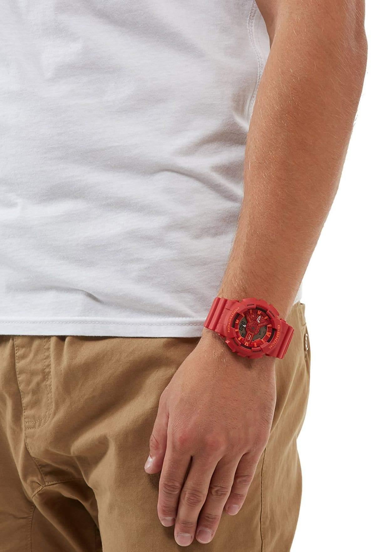 Casio G-Shock GA110 X-Large Special Color Lava Red x Orange Accents Lobster Watch GA110AC-4ADR - Diligence1International