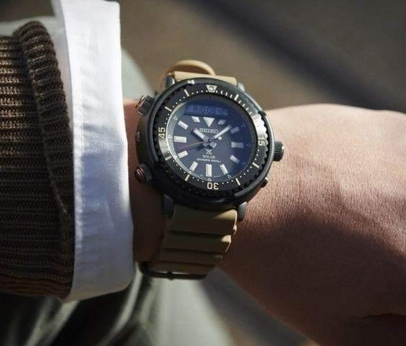 Seiko Urban Safari Series Arnie Solar Tuna Desert Beige Diver's Men's Watch SNJ029P1 - Diligence1International