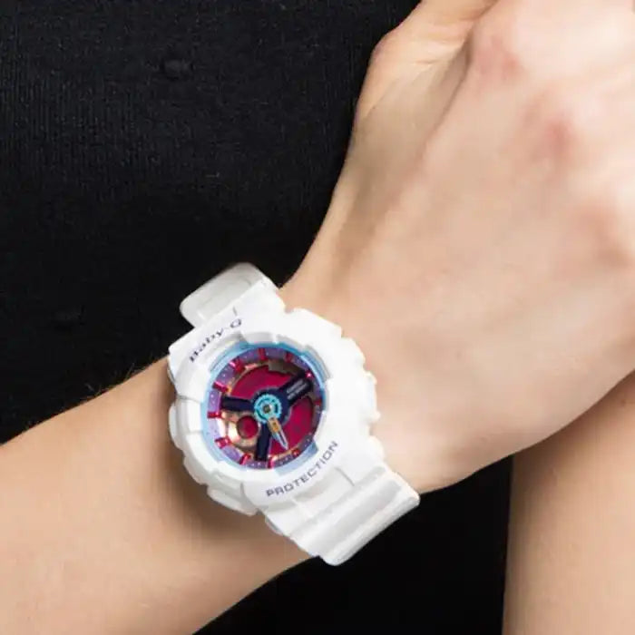 Casio Baby-G BA-110 Series Neon Color White Watch BA112-7ADR - Diligence1International