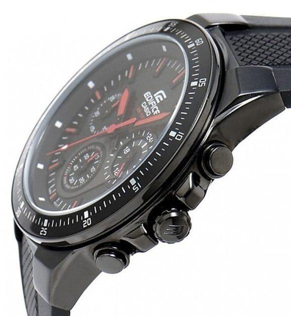 Casio Edifice Chronograph All Black Men's PVD Rubber Strap Watch EFR-552PB-1AV - Diligence1International