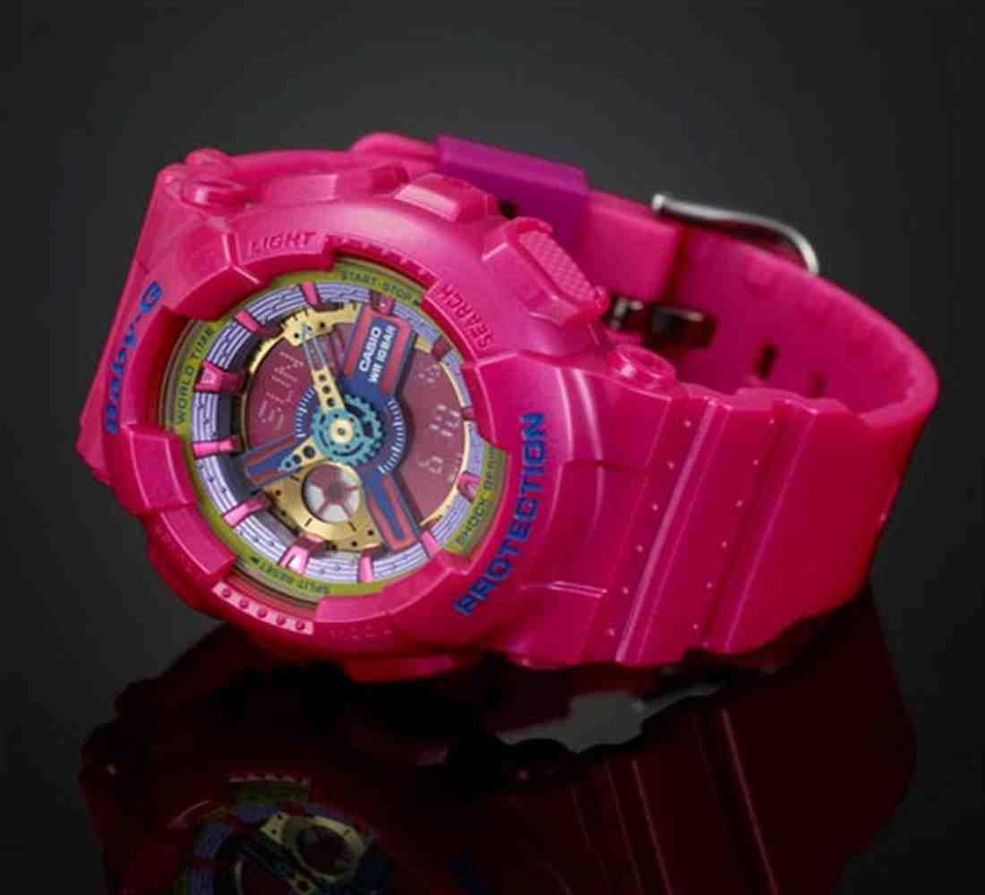 Casio Baby-G BA110 Series Anadigi Neon Color Pink x Multicolor Dial Watch BA112-4ADR - Diligence1International