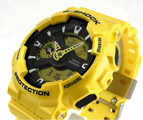 Casio G-Shock GA110 Neo Metallic Series Anadigi Standard Color Yellow Watch GA110NM-9ADR - Diligence1International