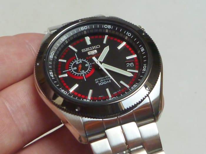 Seiko 5 Sports 100M 24 Hour Sub-Dial Red Men's Stainless Steel Strap Watch SSA069K1 - Diligence1International