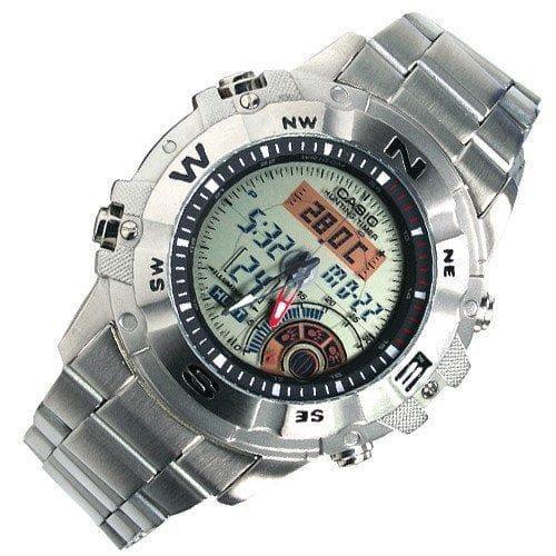 Casio Outgear Hunting Timer Moon Phase Anadigi Stainless Steel Watch AMW-704-7AV - Diligence1International