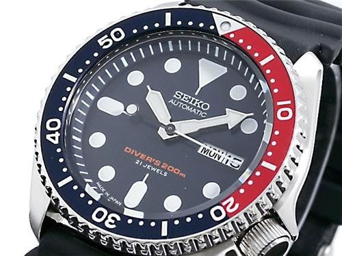 Seiko Japan Made Pepsi SKX 200M Diver's Men's Rubber+Endmill 316L S/S Strap Watch SKX009J1 SET - Diligence1International