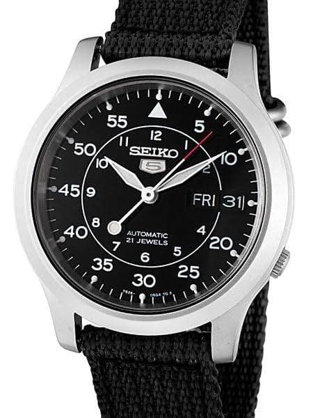Seiko 5 Sports Military 100M Automatic Men's Watch Black Nylon Strap SNK809K2 - Diligence1International