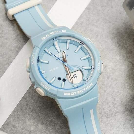Casio Baby-G BGS Step Tracker Analog-Digital Pastel Sky Blue Watch BGS100RT-2ADR - Diligence1International