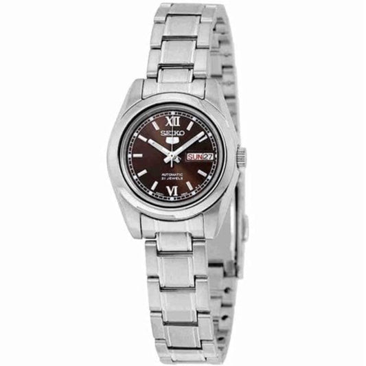 Seiko 5 Classic Ladies Size Brown Dial Stainless Steel Strap Watch SYMK25K1 - Diligence1International