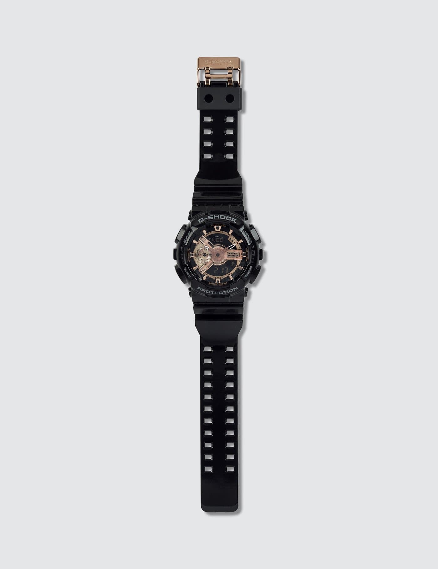 Casio G-Shock X-Large Series Anadigi Rose Gold Dial Glossy Black Watch GA100GBX-1A4DR - Diligence1International