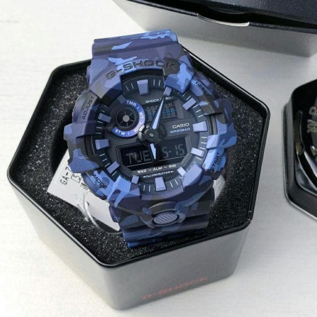 Casio G-Shock Military Blue Camo Watch Camouflage GA700CM-2ADR - Diligence1International