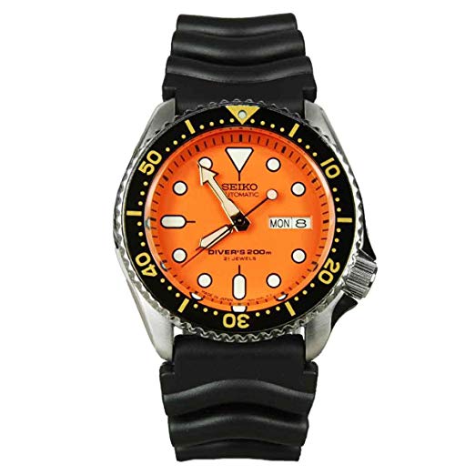 Seiko Japan Made Orange SKX 200M Diver's Men's Rubber+ALL Stainless Steel Jubilee Bracelet Watch SKX011J1 SET - Diligence1International