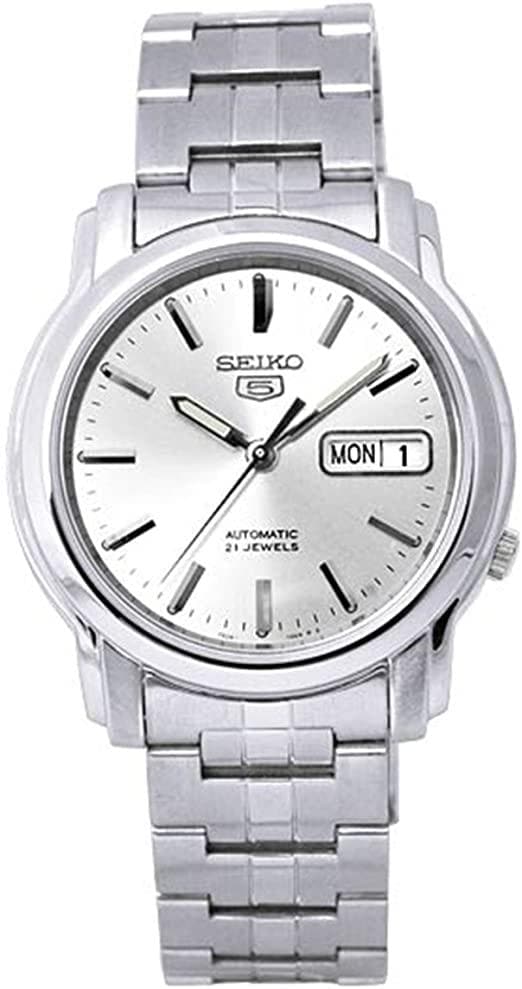 Seiko 5 Classic Men's Size Silver Dial Stainless Steel Strap Watch SNKK65K1 - Diligence1International