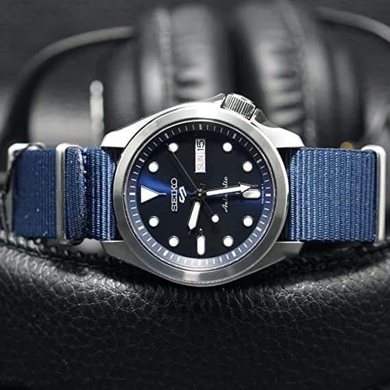 NEW Seiko 5 Sports 100M Automatic Men's Watch All Navy Blue Nylon Strap SRPE63K1 - Diligence1International