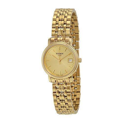 Tissot Swiss Made T-Classic Desire All Gold Plated Ladies' Watch T52.5.281.21 - Diligence1International