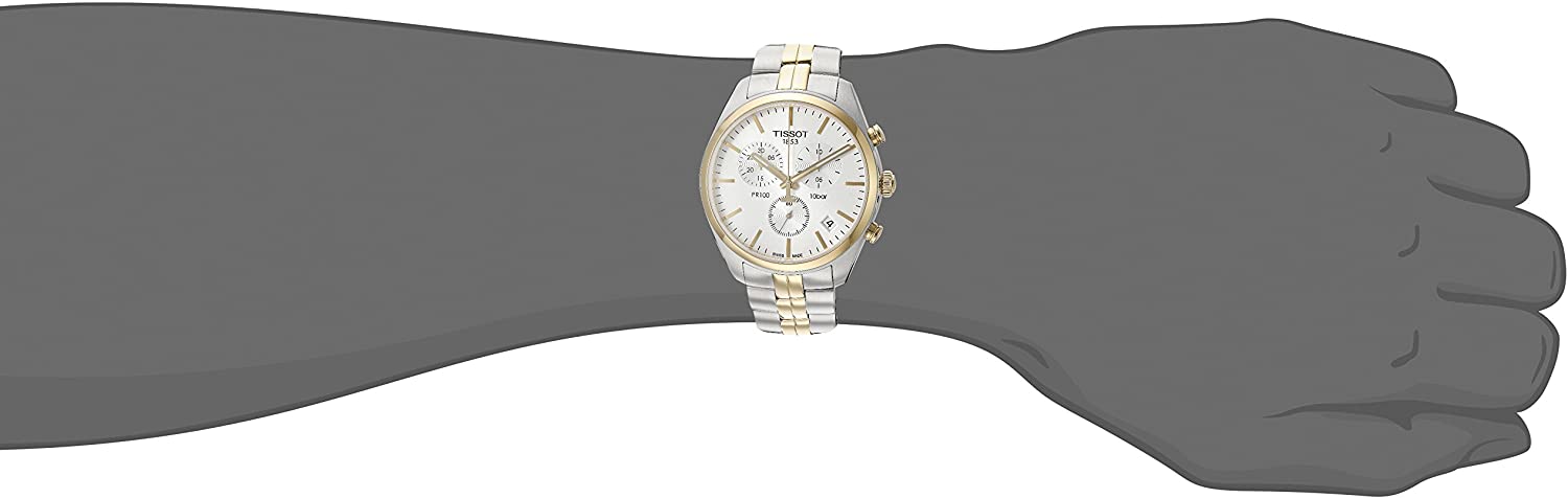 Tissot Swiss Made T-Classic PR100 Chronograph 2 Tone Gold Stainless Steel Men's Watch T1014172203100 - Diligence1International