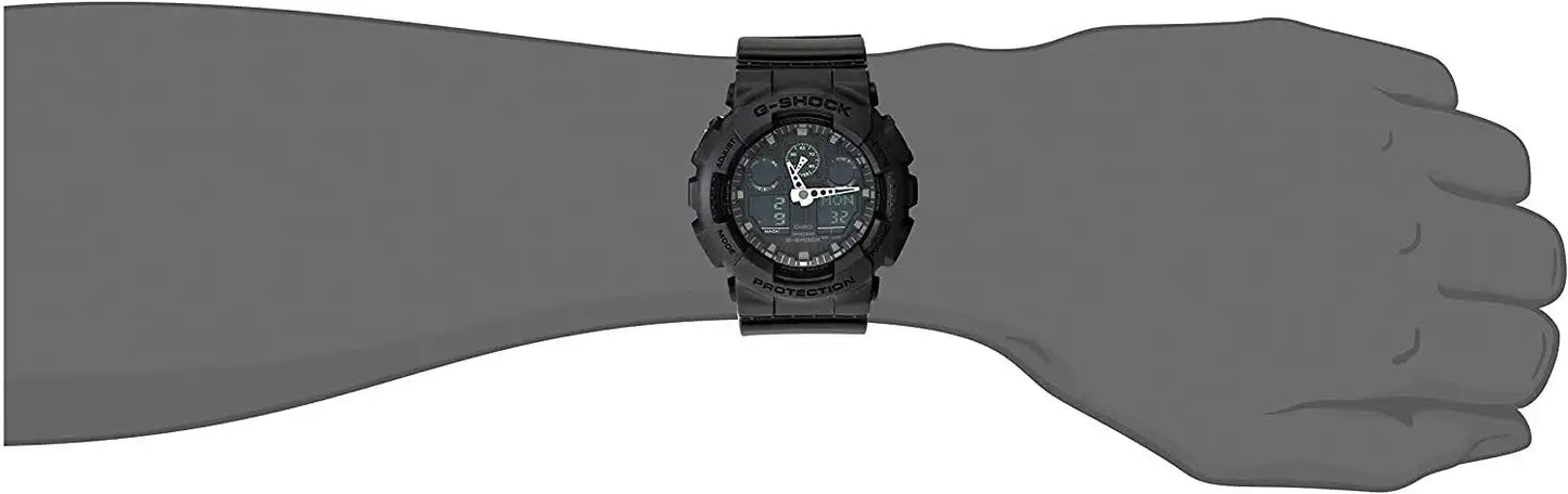 Casio G-Shock Black Series Anadigi Black x Green Accents Watch GA100MB-1ADR - Diligence1International