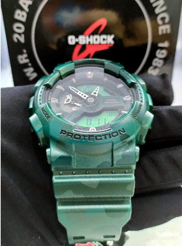 Casio G-Shock GA110 Series Military Green Camo Black Dial Watch GA110CM-3ADR - Diligence1International