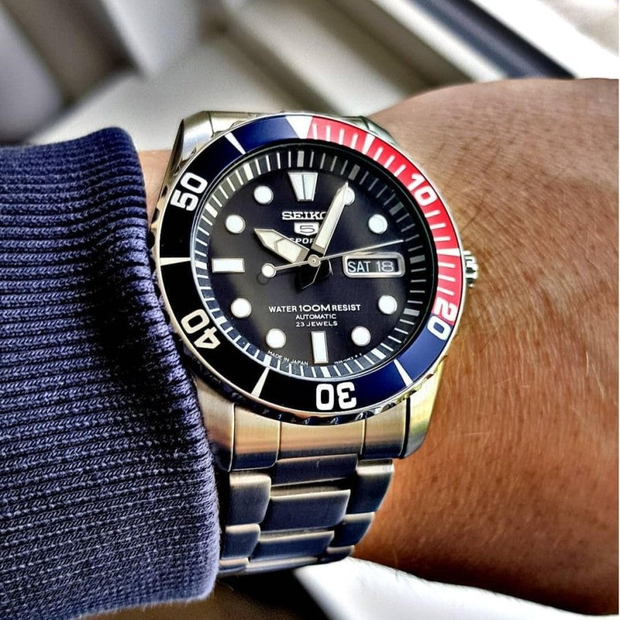 Seiko 5 Sports Pepsi Sea Urchin Automatic Men's Watch SNZF15K1
