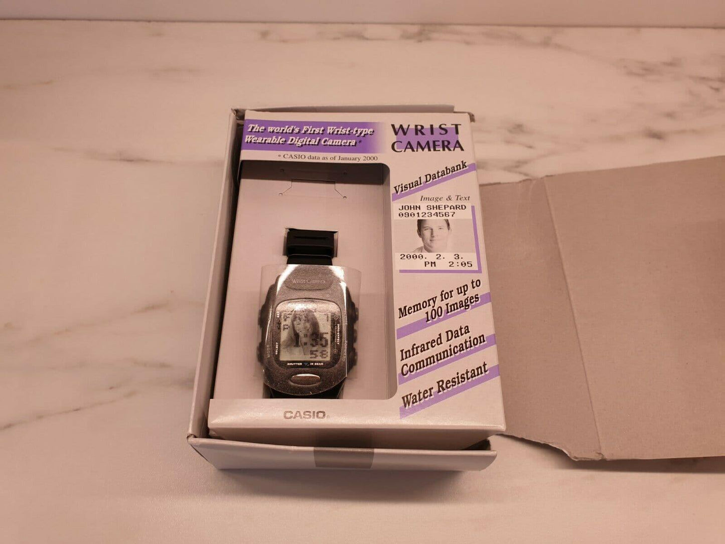 Casio Retrograde Ultra Rare Vintage First Wrist Camera Digital Black Rubber Strap Watch WQV-2-1DR - Diligence1International