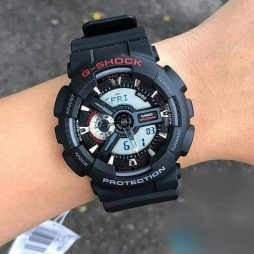 Casio G-Shock GA110 Series Analog-Digital Black x Red Watch GA110-1AHDR