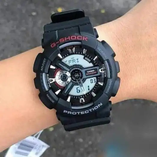 Casio G-Shock GA110 Series Analog-Digital Black x Red Watch GA110-1AHDR