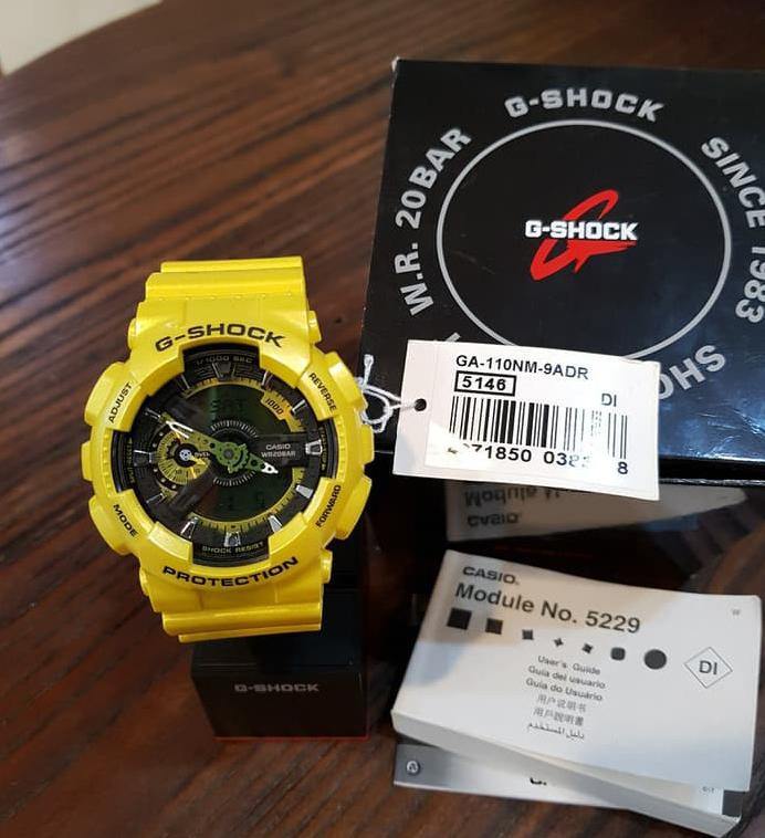 Casio G-Shock GA110 Neo Metallic Series Anadigi Standard Color Yellow Watch GA110NM-9ADR - Diligence1International