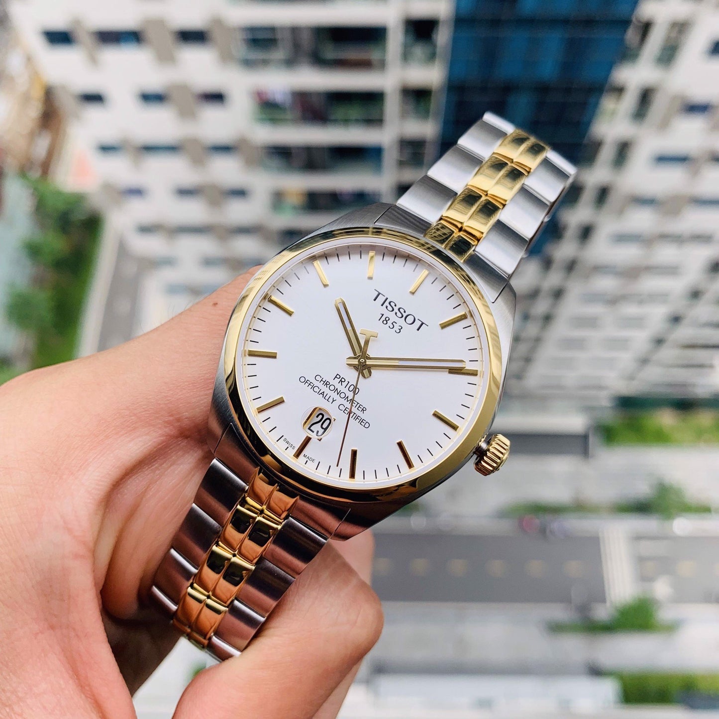 Tissot Swiss Made T-Classic PR100 Chronometer 2 Tone Gold Plated Men's Watch T1014512203100 - Diligence1International