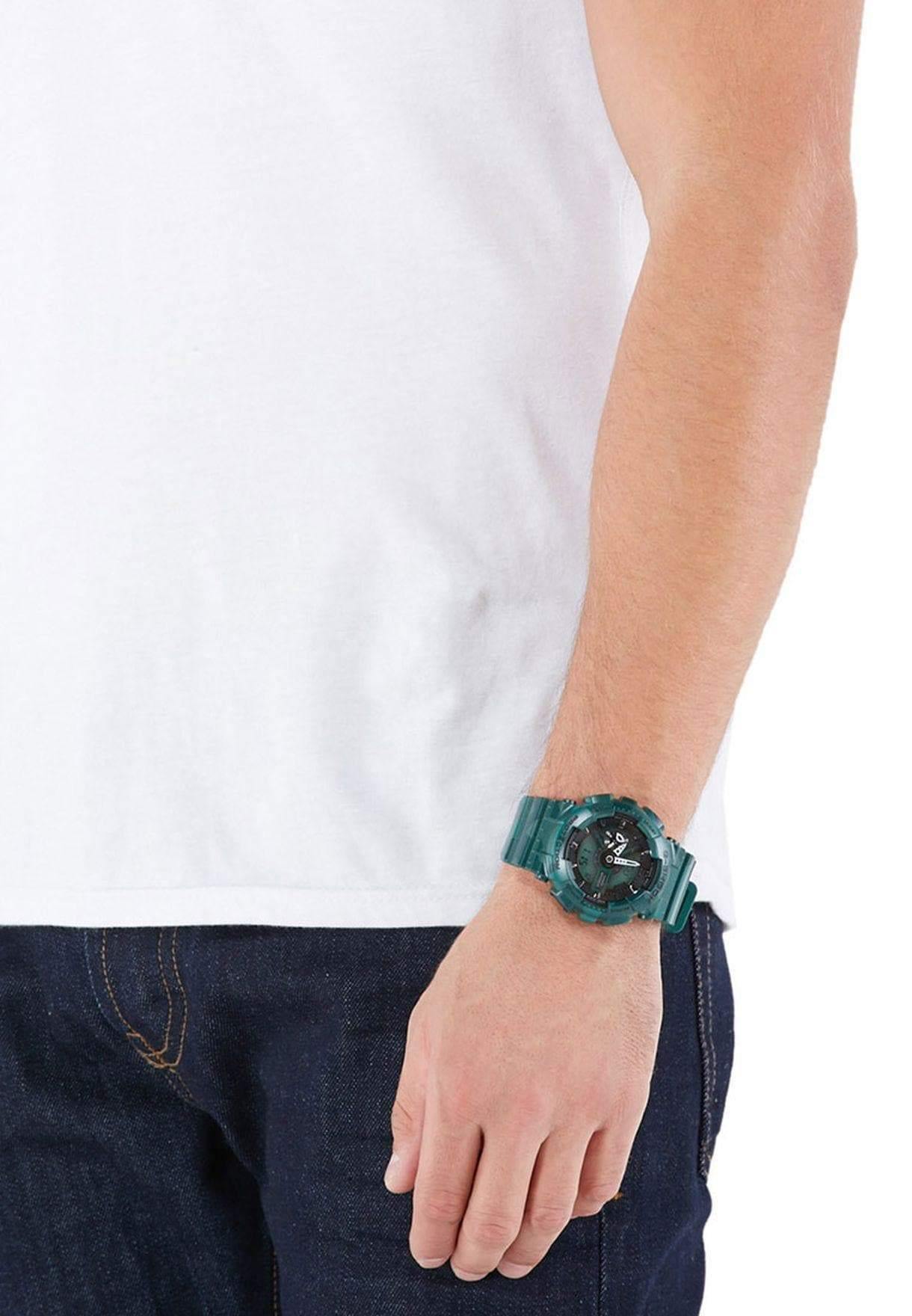 Casio G-Shock GA110 Series Military Green Camo Black Dial Watch GA110CM-3ADR - Diligence1International