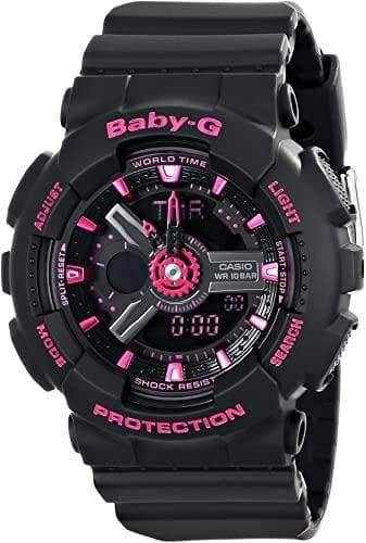 Casio Baby-G Neon Colors Anadigi Black x Pink Accents Watch BA111-1ADR - Diligence1International