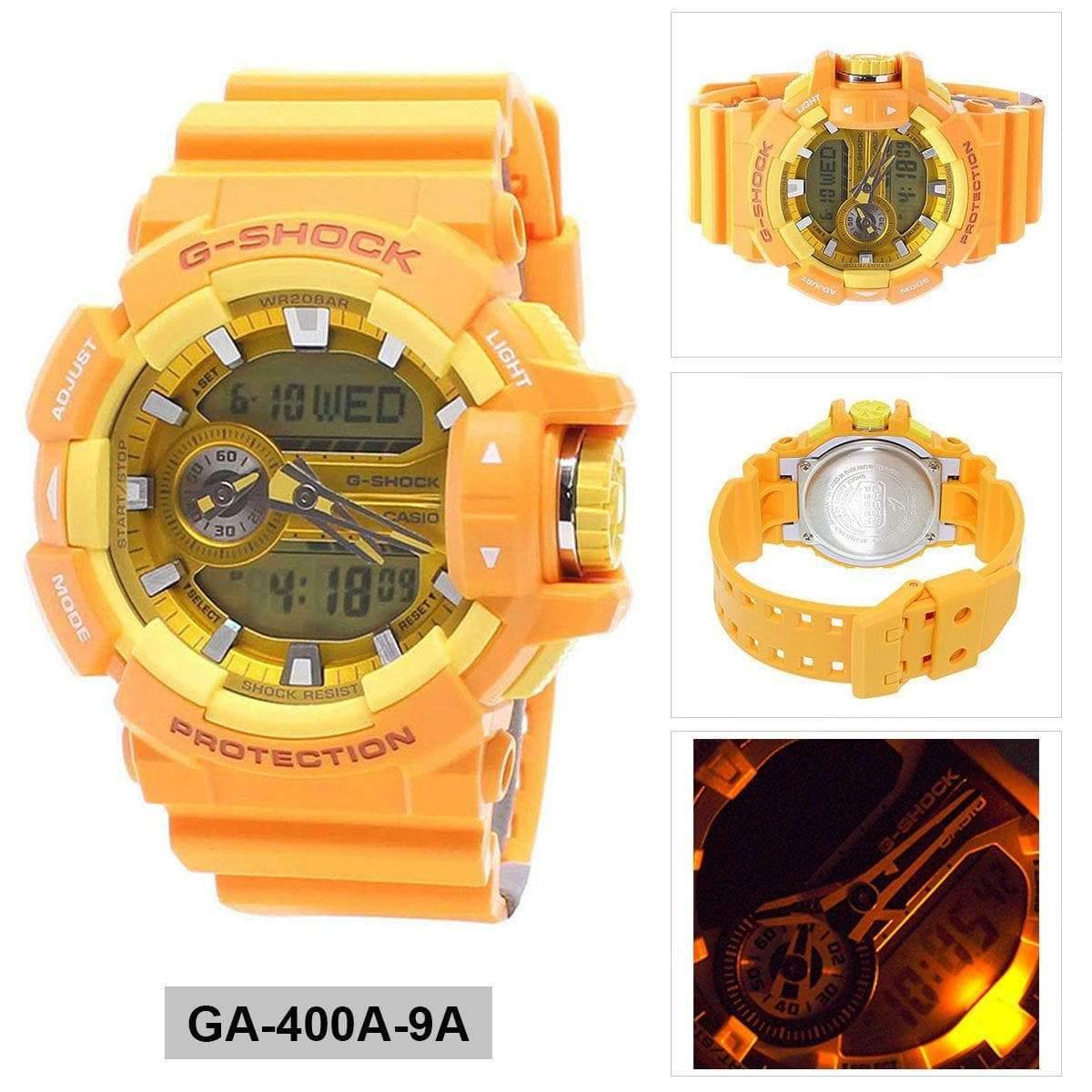 Casio G-Shock Big Case Analog-Digital Yellow Watch GA400A-9A - Diligence1International