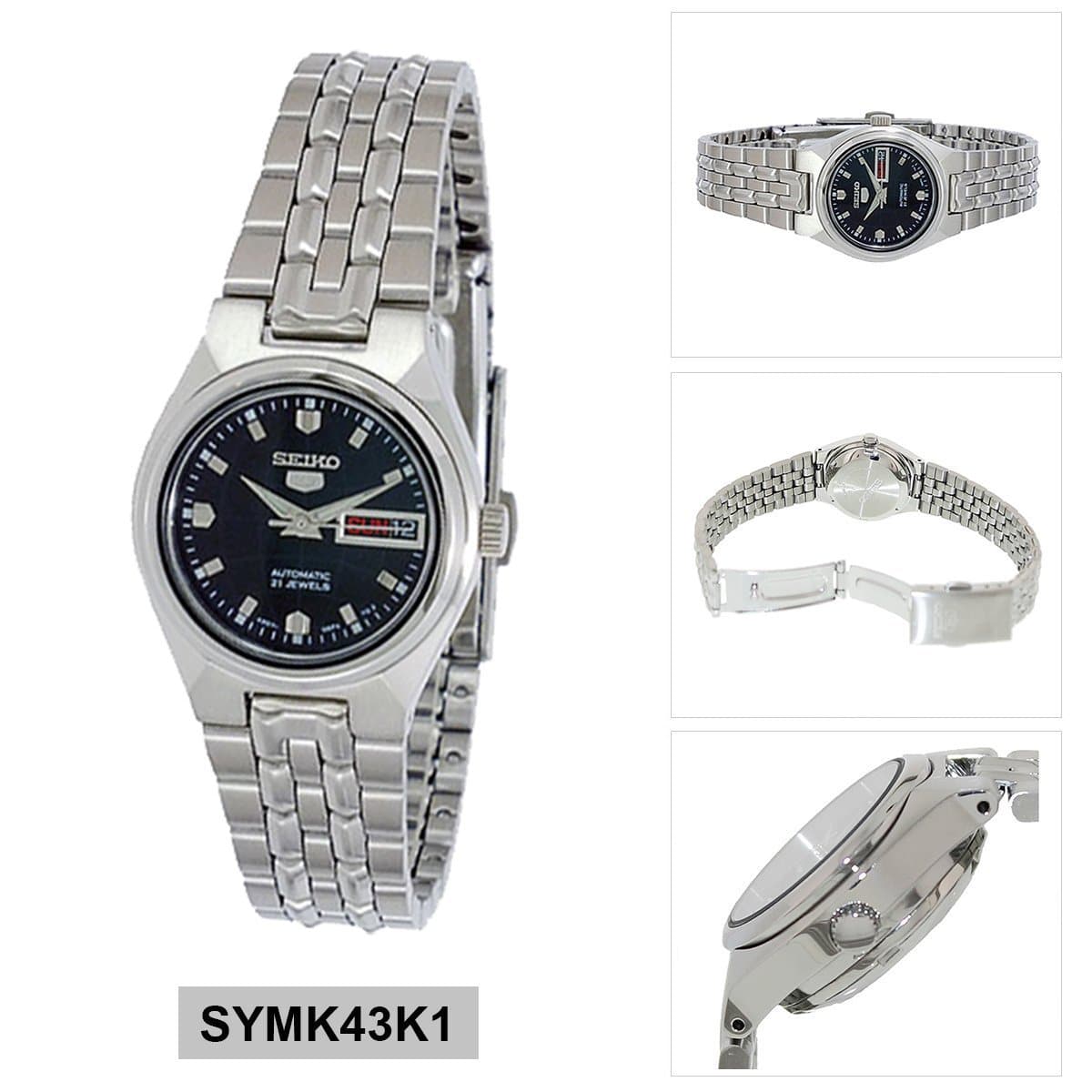 Seiko 5 Classic Black Dial Couple's Stainless Steel Watch Set SNKL71K1+SYMK43K1 - Diligence1International