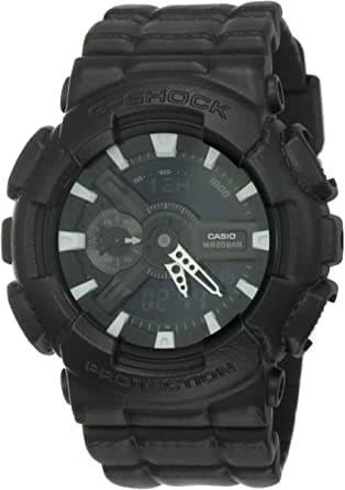 Casio G-Shock Black Out Leather Texture Series Anadigi Black Watch GA110BT-1ADR - Diligence1International