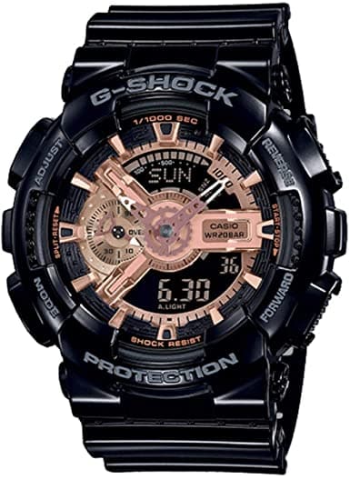Casio G-Shock X-Large Series Anadigi Rose Gold Dial Glossy Black Watch GA100GBX-1A4DR - Diligence1International