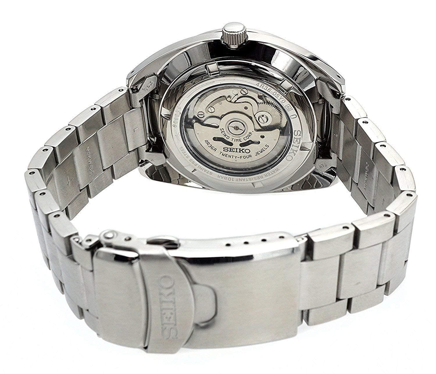 Seiko 5 Sports Black Dial Mini Baby Monster Men's Stainless Strap Watch SRPB33K1 - Diligence1International
