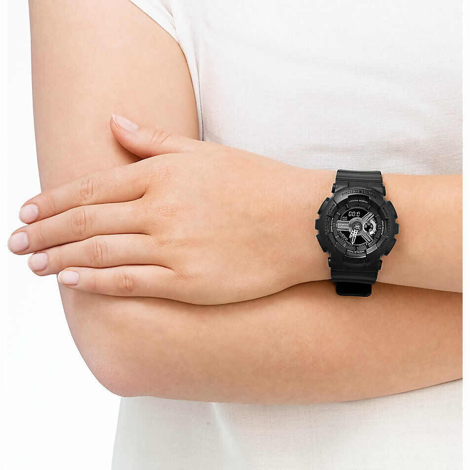 Casio Baby-G BA110 Series Anadigi All Black Stealth Series Watch BA110BC-1ADR
