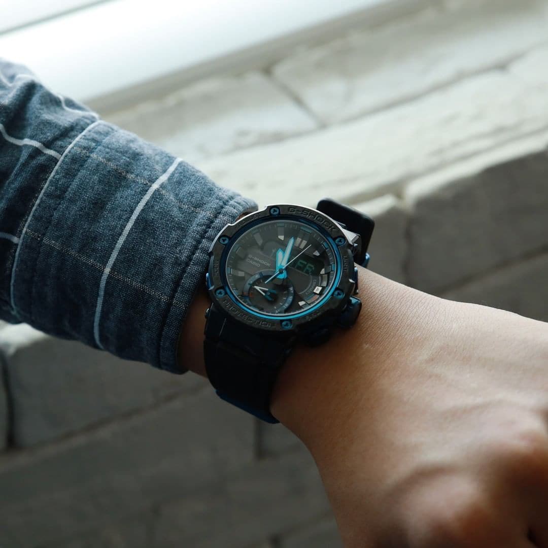 Casio G-Shock G-Steel Mobile link Bluetooth Anadigi Black x Blue Accents Watch GSTB200X-1A2DR - Diligence1International