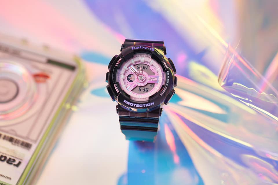 Casio Baby-G BA110 Series Anadigi Pastel Color Black x Pink Dial Watch BA110PL-1ADR