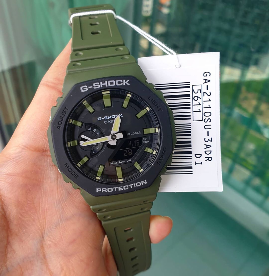 Casio G-Shock Carbon Core Guard Military Green Utility Model AP CasiOak Watch GA2110SU-3ADR - Diligence1International