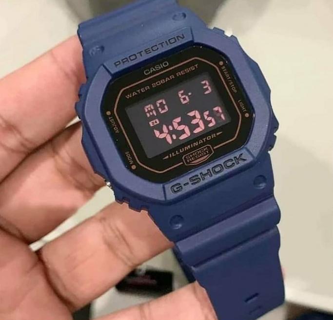 Casio G-Shock Standard Digital Blue Marvel Matte Blue x Black LCD Watch DW5600BBM-2DR - Diligence1International