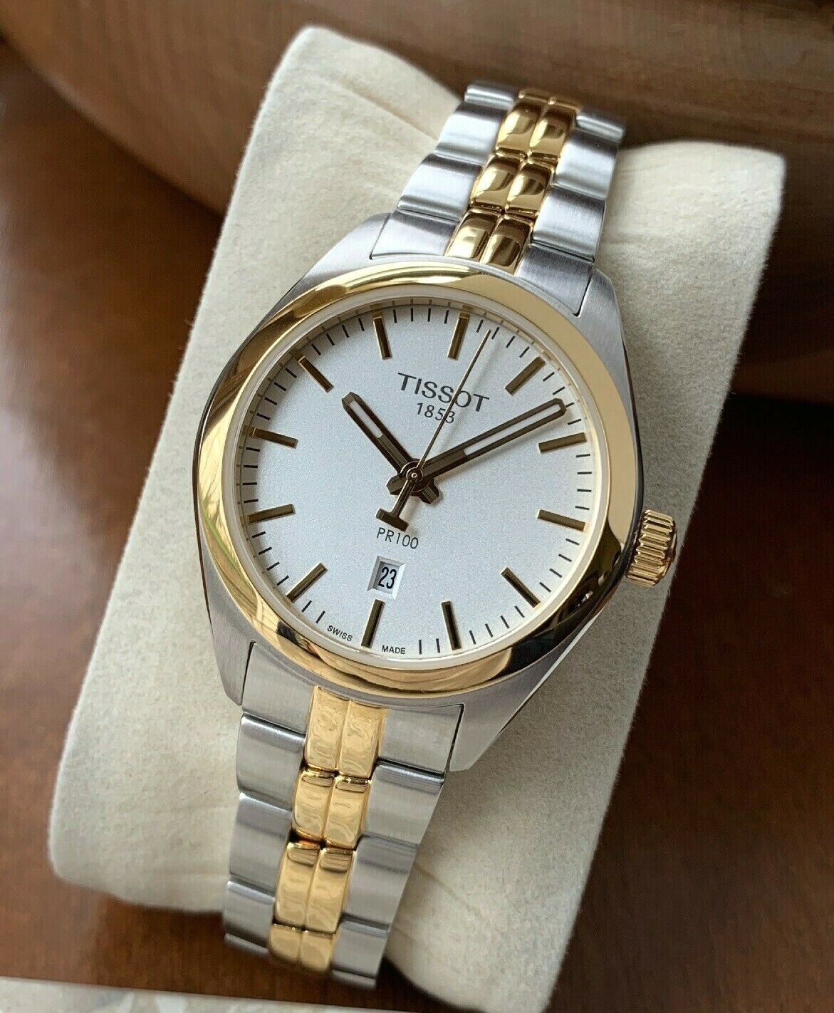 Tissot Swiss Made T-Classic PR100 Chronometer 2 Tone Gold Plated Ladies' Watch T1012512203100 - Diligence1International