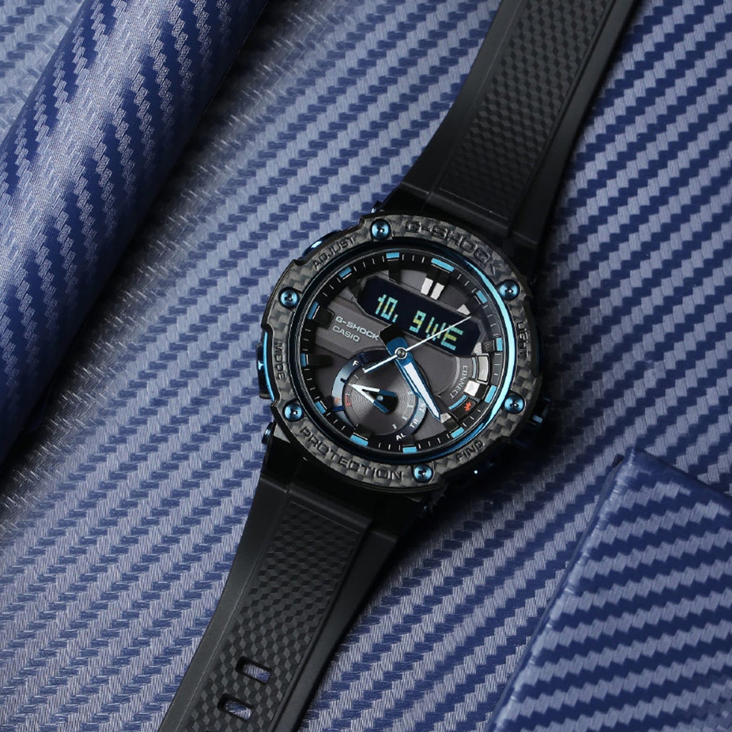 Casio G-Shock G-Steel Mobile link Bluetooth Anadigi Black x Blue Accents Watch GSTB200X-1A2DR - Diligence1International