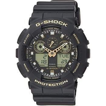 Casio G-Shock Analog-Digital Black x Gold Accents Watch GA100GBX-1A9DR - Diligence1International