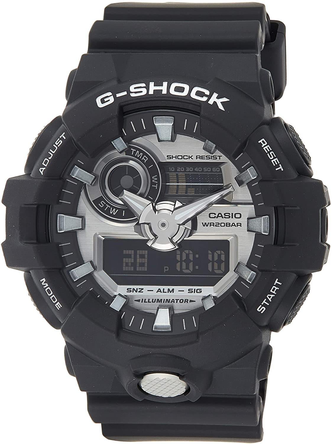 Casio G-Shock Analog-Digital Black x Metallic SIlver Watch GA710-1ADR - Diligence1International
