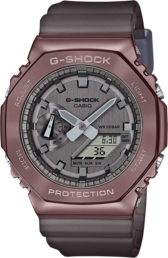 Casio G-Shock Carbon Core Guard Midnight Fog Ion Brown AP CasiOak Men's Metal Case Watch GM2100MF-5ADR