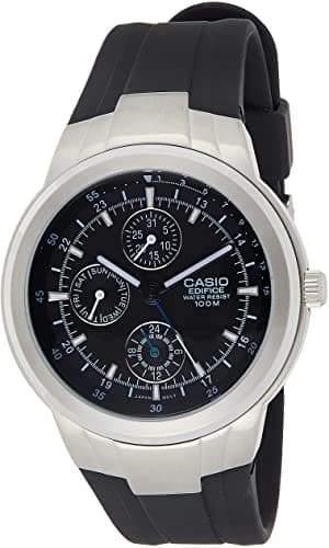 Casio Edifice Analog Black Dial Men's Rubber Strap Watch EF-305-1AV - Diligence1International