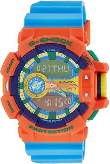 Casio G-Shock Dragon Ball Z Anadigi Hyper Colors Orange x Sky Blue x Green x Yellow Accents Watch GA400-4ADR - Diligence1International